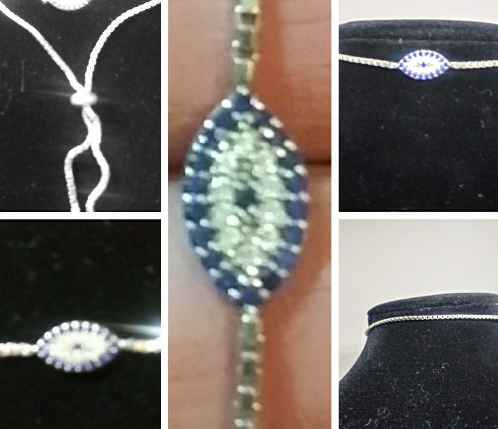 9" Iolite w/ Cubic Zirconia sliding bracelet